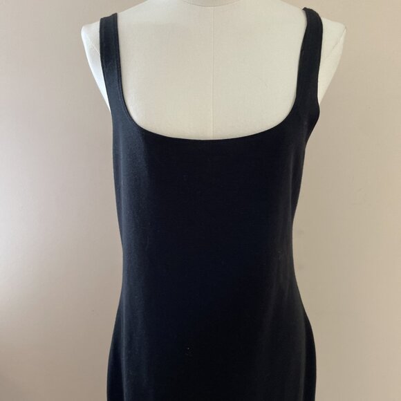 Zara Bodycon Midi Tank Dress Size XL Black Sleeveless Balletcore Minimalist NWT - Picture 2 of 12